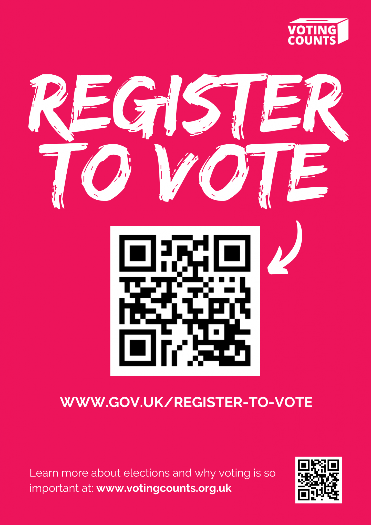 Register To Vote QR Code Poster Voting Counts Resources